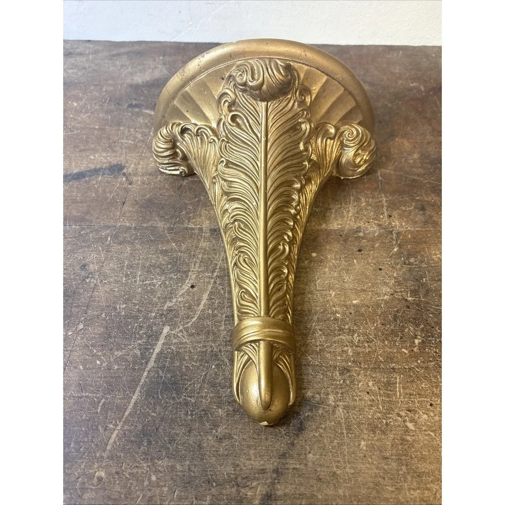 Vtg Italian Gold Plaster Wall Brackets/Shelf Brackets /Wall Corbels/ Sconce READ